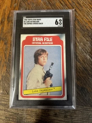Luke Skywalker 1980 Topps Star Wars The Empire Strikes Back SGC 6 - Image 1 of 2