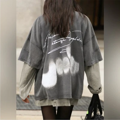 CAMISETA JOAH BROWN GRÁFICA ORIGINAL LAVADA NEGRA M/L Foto 1 de 4