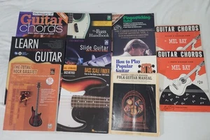 LOT OF (12) NEW LEARN TO PLAY GUITAR MANUALS HARDBACK BOOKS w/CD - Picture 1 of 5