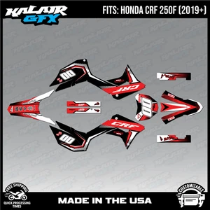 Graphics Kit for  HONDA CRF250F (2019-2024) Unit - RED - Picture 1 of 4