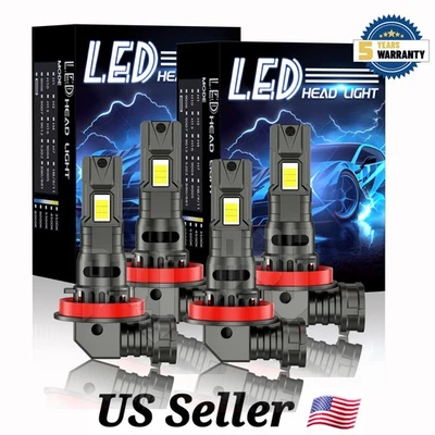 For Volvo XC90 2016-2022 Combo 4 H11+H11 LED Headlights Hi-Low Bulbs Super white - Image 1 of 4