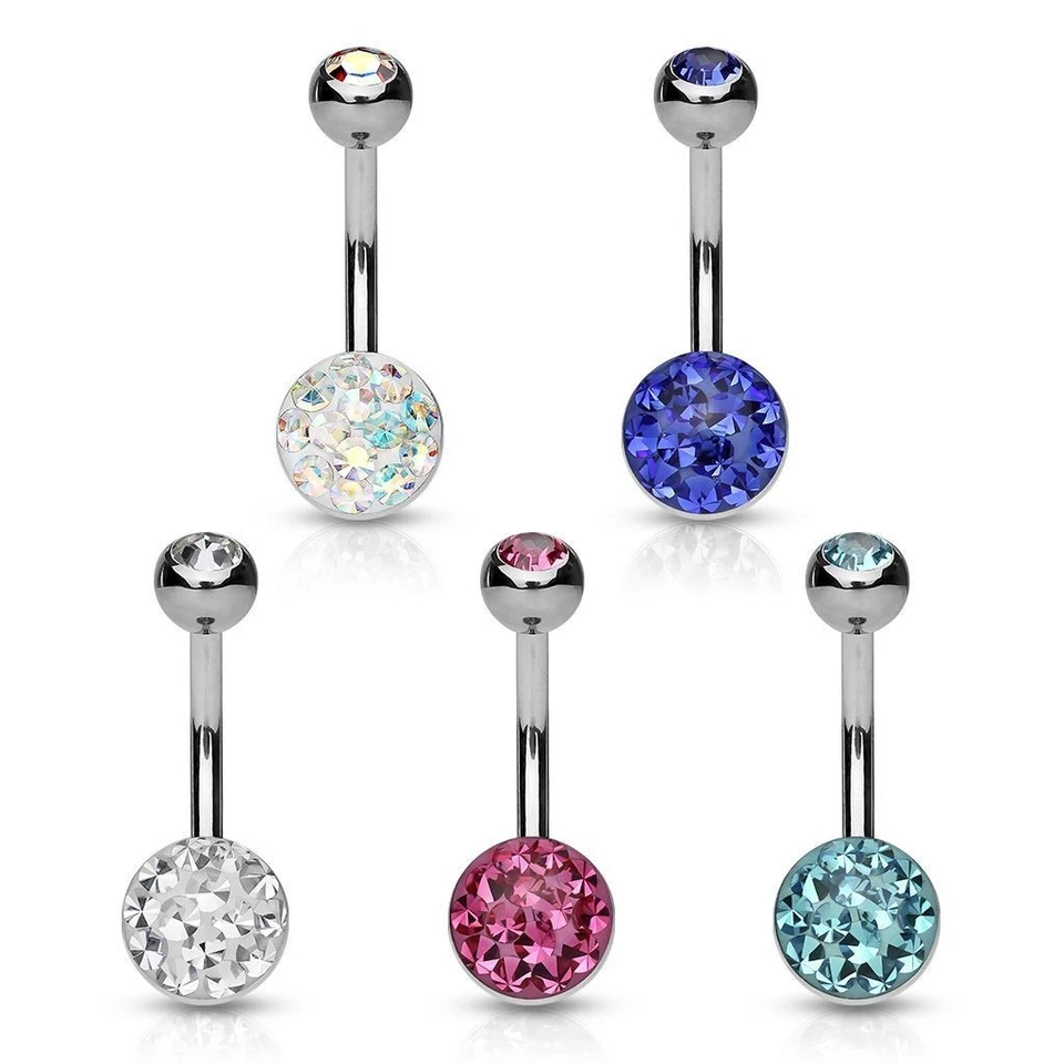 Piercing Ombelico Acciaio Chirurgico Cristallo Austriaco - Immagine 1 di 1