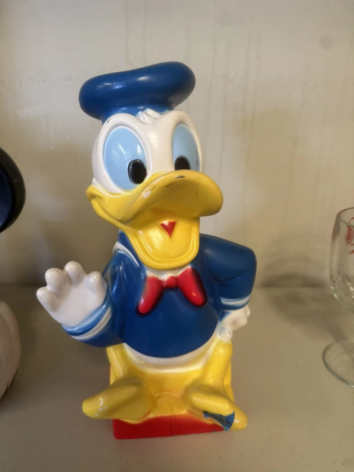 Vintage 1970's Walt Disney DONALD DUCK 10” Coin Piggy Bank NO Plug Cap - Image 1 of 1