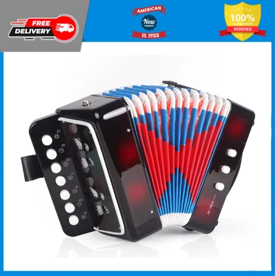 Acordeón para niños, instrumento musical para principiantes de 10 teclas - negro Foto 1 de 4