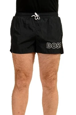 Pantalones Cortos de Natación Hugo Boss Para Hombre "Mooneye" Negro Estampado de Logotipo EE. UU. S IT 48 Foto 1 de 4