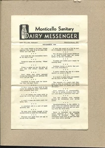1939 MONTICELLO ILL SANITARY DAIRY/ICE/LOCKER CO. NEWSPAPER-BOB MILLER PUBLISHER - Picture 1 of 2