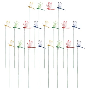 20Pcs Dragonfly Ornaments Plastic Stakes Garden Decor for Outdoor Use - Picture 1 of 12