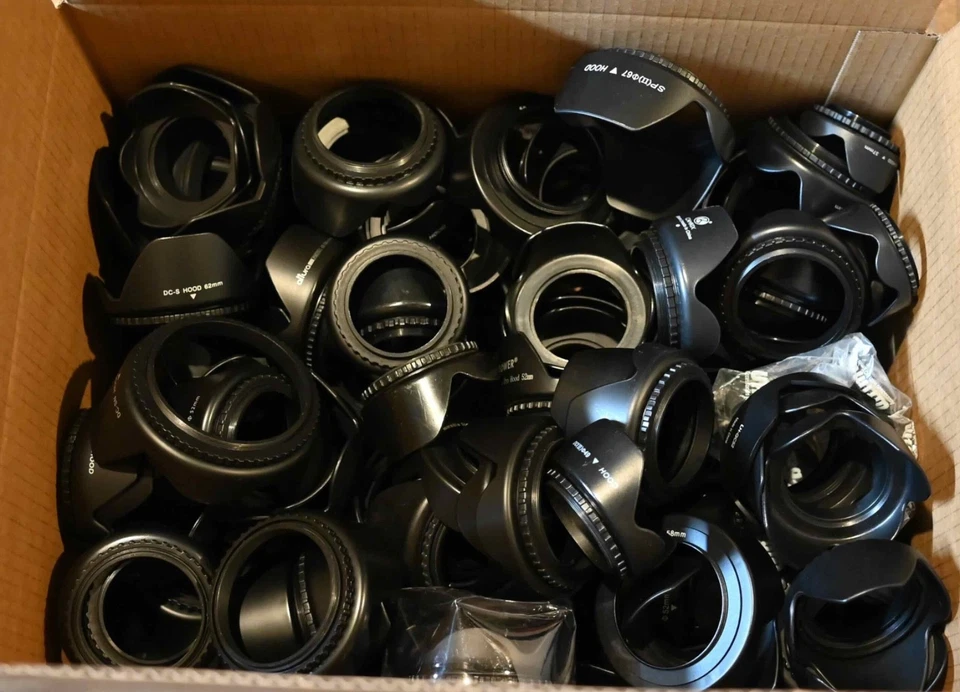 Giant 115 Piece Universal Lens Hood Lot 49/52/55/58/62/67/72/77/82mm (#18699) - Image 1 of 1