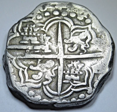 1600's Double Struck Spanish Bolivia 8 Reales Colonial Dollar Pirate Cob 8R Coin - Image 1 of 2