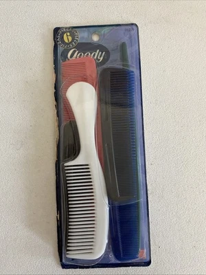 Peines de pelo Goody Family Pack vintage 1999 #01279 (6 peines) hechos en EE. UU. Foto 1 de 4