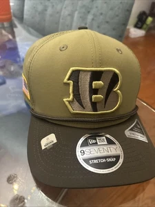 Sombrero ajustable Cincinnati Bengals Era 2025 Salute to Service 9SEVENTY raro - Imagen 1 de 3