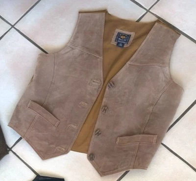 Vintage - Route 66 - Tostado - Cuero - Chaleco - Talla Mediana Foto 1 de 4