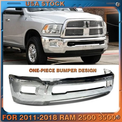 Front Bumper For 2010 2011-2018 Ram 2500 3500 Steel With Fog Light Holes Chrome Foto 1 de 4