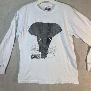 Vintage 1990er Cleveland Metroparks Zoo Elefant T-Shirt T Large thrashed - Bild 1 von 12