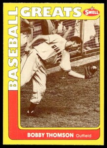 1991 Swell Baseball Greats 88 Bobby Thomson Giants  Baseball Card