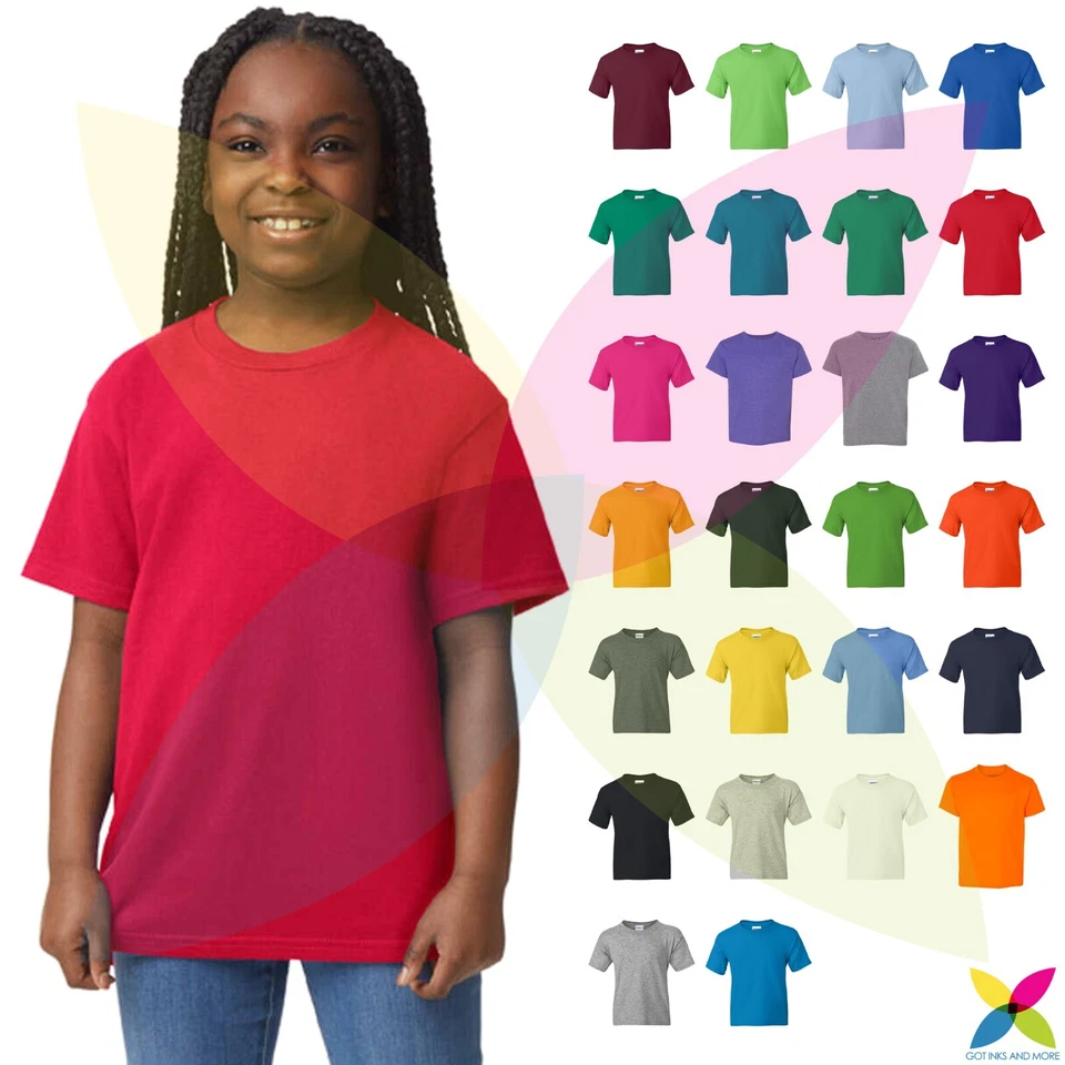 Gildan 8000B DryBlend Youth T-Shirt Plain Basic Tee Modern Classic Fit - Image 1 of 1