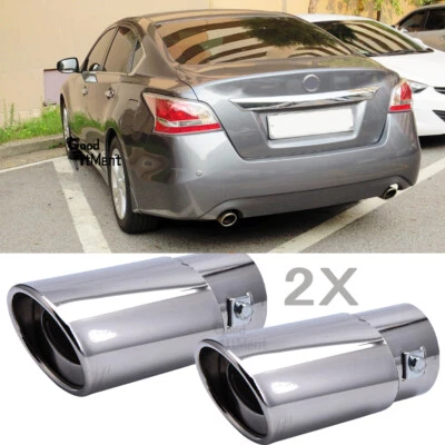 Juego de 2 piezas punta silenciador trasero tubo de escape de acero inoxidable cromado para Nissan Altima Foto 1 de 4