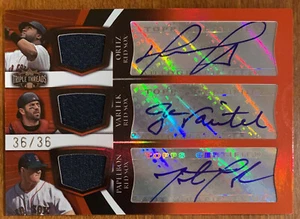 David ORTIZ VARITEK PAPELBON 2009 Topps Triple Threads Jersey AUTO 36/36 RED SOX - Picture 1 of 3