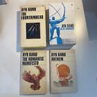 Ayn Rand Lot 4 Books | Atlas Shrugged, Fountainhead, Anthem, Romantic Manifesto