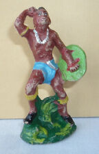 Wildwest - Figur aus Masse : Irokese mit Schild von ROVELLO PORRO (?)