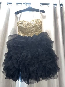 Fluffy frilly corset sequin party evening mesh dress - Picture 1 of 8