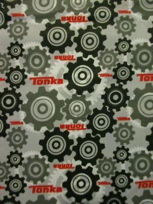 RUEDAS DE CONSTRUCCIÓN CAMIÓN TONKA TRUCKS GRIS ROJO INCRUSTACIÓN TELA DE ALGODÓN BTHY Foto 1 de 4