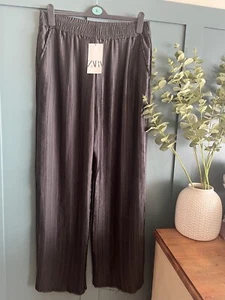 LARGE ZARA BLACK PLEATED TROUSERS OVERSIZE TROUSER ONLY - Picture 1 of 24