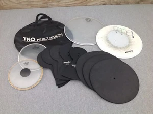 Misc. Lot Of Drum Heads and Silencers in TKO Case - Picture 1 of 17