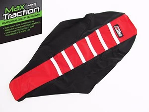 FUNDA ASIENTO HONDA CR125 CR125R PINZA ACANALADA NEGRO ROJO + RAYAS BLANCAS COSTILLAS MXG - Imagen 1 de 2