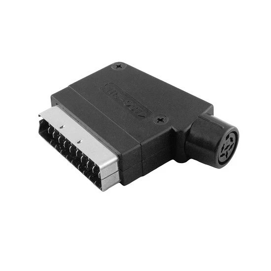 Audio Video Adapter Scart Stecker auf 6pol 6 polig Din Buchse Kupplung IN OUT - Bild 1 von 1