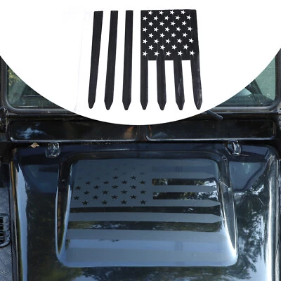 Per Land Rover Defender 2004-2018 Cappuccio Nero Bandiera USA Decalcomania Grafica Vinili NUOVO - Immagine 1 di 4