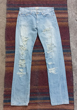 Edwin Miss 503 Light Washed Distressed Blue Jeans Japan Sz 29 x 32