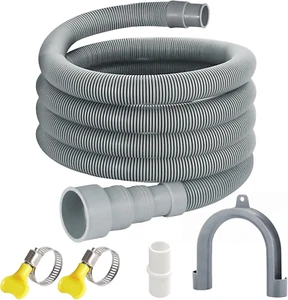 10 Feet Flexible Washing Machine Drain Hose Kit with Extension Adapter and Clamp - Picture 1 of 12