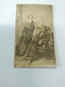 Antique Family Photograph Circa 1870 Albumen On Cardboard Auburn,N.Y. SJ Fowler - Picture 1 of 6