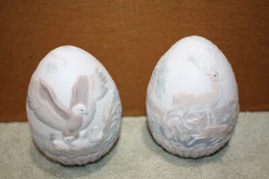 Lladro 17550 1996 Limited Edition Stag Deer Egg & 1997 Eagle Egg - Picture 1 of 4