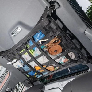 Bespeur Car Ceiling Cargo Net with 3 Pockets31.5"x21.6" Car Overhead Storage ... - Picture 1 of 8
