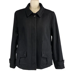 Abrigo de mujer talla S negro corto mezcla de lana 4 bolsillos de J.Crew de colección - Imagen 1 de 13