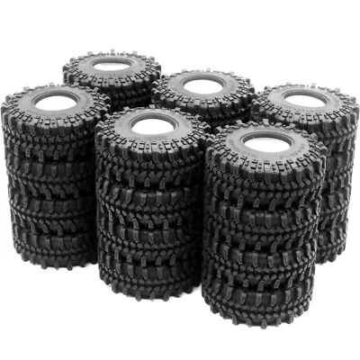24x RC Soft Sticky 1.0 Tires Tyres 61mm For RC Mud Crawler 1/24 SCX24 1/18 TRX4M - Image 1 of 4
