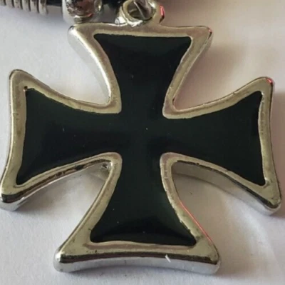 CRUZ DE FERRO MiniPingente Colar EK Eisenkreuz 18 polegadas corrente de corda maltesa teutônica - Imagem 1 de 4