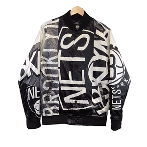 Pro Standard Brooklyn New York Nets Men's M Medium Jacket Satin Bomber Spellout - Picture 1 of 11
