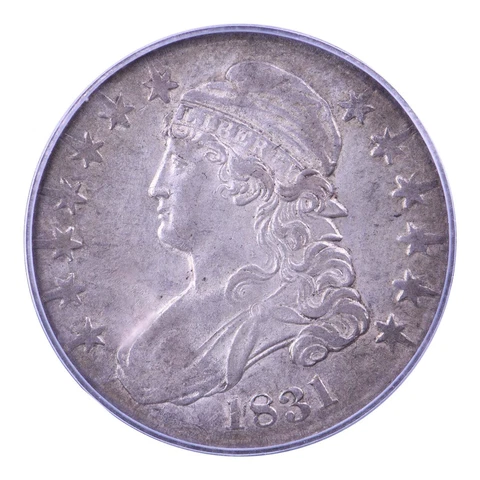1831 Capped Bust Half Dollar PCGS AU53 Cover