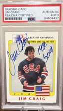 🇺🇸Jim Craig Signed 1983 Topps Greatest Olympians #33 Inscribed,”1980 Gold” PSA