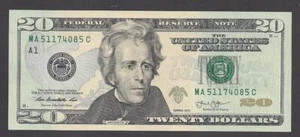 $20 FEDERAL RESERVE NOTE 2013 BOSTON (MA51174085C), UNC - Picture 1 of 2