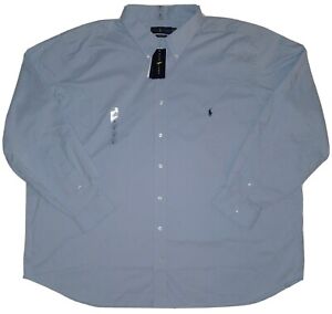 Polo Ralph Lauren Wicking Performance LS Shirt Size 4XB Blue Button-Down NWT 