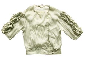 STELLA McCARTNEY Top hauchdünne Seide Perlen Kettenverzierung Rüschen Gr. 42 US M - Bild 1 von 9