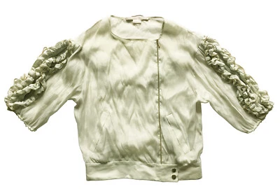 STELLA McCARTNEY Top Gossamer Seda Cuentas Cadena Adornada Volantes Talla 42 EE. UU. M Foto 1 de 4