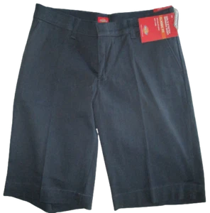 NWT Dickies women's or girl's navy shorts size 7 uniform classic fit stretch NEW - Picture 1 of 2
