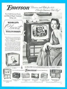 1951 EMERSON Fernsehen Hedy Lamarr DRUCKWERBUNG Promi Filmstar TV - Bild 1 von 3