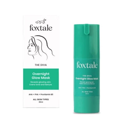 Foxtale Overnight Glow Mask | 4% Glycolic Acid | 3% Lactic Acid, 30ML - Image 1 of 4