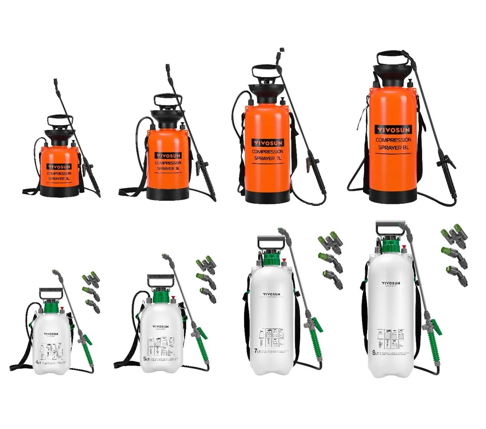 VIVOSUN 0.8/1.3/2 Gallon Lawn Garden Pump Pressure Sprayer Chemical plant Killer - Image 1 of 1